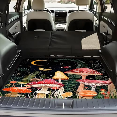 Universal Car Trunk Mat 29" x 39", Colorful Mushrooms All Weather Trunk Protection Cargo Liner, Durable Cargo Mat Rear Trunk Liner, Stylish Vehicle Interior Accessories Suitable for Most Car Models - color: Colorful Mushrooms
