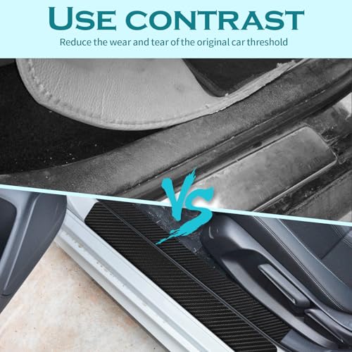 Bilisin 9PCS Car Door Sill Protector Compatible with Honda Civic 11th Gen 2022-2025,Carbon Fiber Leather Auto Trunk Door Sill Entry Guard Scratch Protector Accessories - size: for Civic 11th Gen 2022-2025