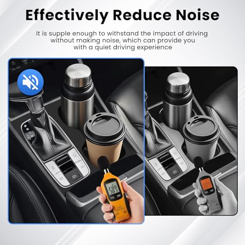Autorder Silicone 2-in-1 Cup Holder for 2022-2026 Hyundai Santa Cruz Accessories Silicone Center Console CupHolder Insert with Gear Shift Panel Cover Dust & Scratch Resistant All-Around Protection - size: 2022-2026 Santa Cruz Cup Holder