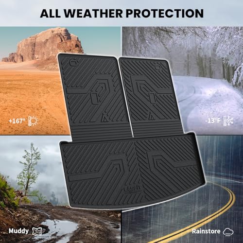 LASFIT Cargo Mat for Ford Explorer 2020-2025 2026 Trunk & Backrest Liner, Custom Fit All Weather Protector Split Design Easy Installation Trunk with Seatback Mat Accessories, 1pc Black - style: 3) Explorer 6&7 Seats| 20-26 | Cargo&Seatback