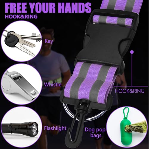 Saintrygo Reflective Sash for Walking at Night Running Gear Safety Reflective High Visibility Jacket Adjustable Sash for Walking Cycling at Night - color: Fluorescent Green,Purple
