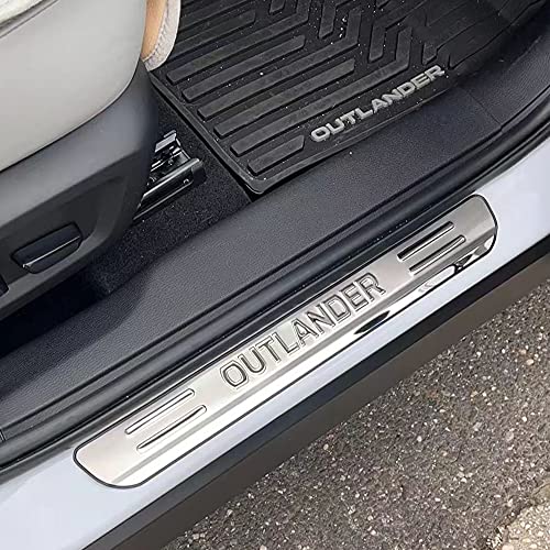 Car Door Sill Scuff Protector Accessories for Mitsubishi Outlander 2025 2023 2013-2022, Stainless Steel Door Entry Guard Plate Trim Cover, Auto Accessory Parts Kick Panels