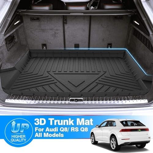 Cargo Liner Fits for Audi Q8/RS Q8 2019-2025 2026, All Weather Cargo Mat for Q8, Heavy Duty Waterproof Rear Trunk Mat for Q8 Accessories - size: 1)Audi Q8/RS Q8【2019-2025】