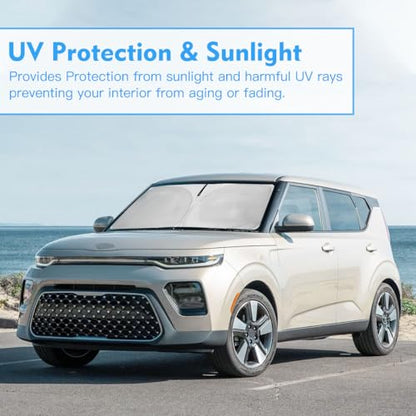 Custom Fit Kia Soul Sun Shade Windshield Sunshade Window Cover, Front Window Shade Sun Visor for Kia Soul 2010-2026, 4 Layers UV Protector Foldable Car Accessories Shield Shade - size: Qy1. for Kia Soul 2010-2026