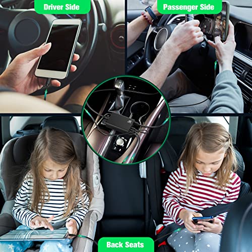 Multi Ports USB Car Charger, 96W 6 Port QC3.0 Fast Adapter Multiple Ports, with Four Quick Charge 3.0 Port, 12V-24V Multi Device Cigarette Lighter for Smart Phone & Tablets Charging
