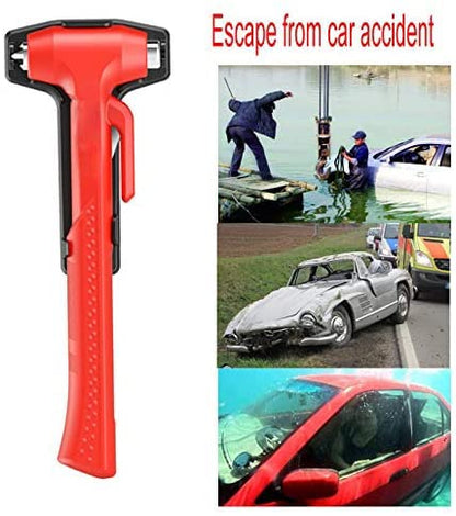 Car Window Breaker, Glass Breaker and Seatbelt Cutter, Emergency Car Glass Safety Hammer, Window Punch Seatbelt Cutter for Family Rescue & Auto Escape Tools(Red) - color: Red