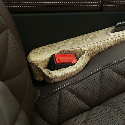 Car Seat Gap Filler 2 Pack,Car Seat Gap Filler Organizer,Car Seat Gap Plug with Storage Slot,3 in 1 Car Seat Gap Filler,Prevent Small Items from Falling(Beige) - color: beige