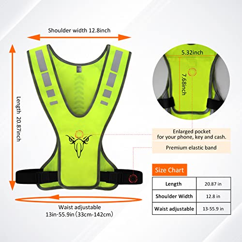 TCCFCCT Reflective Running Vest, High Visibility Running Gear with Large Pocket - color: 1 Pack Fabric Yellow