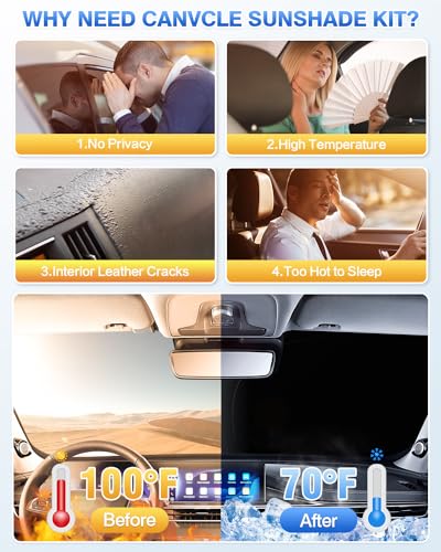 Canvcle Sunshades for Hyundai Tucson 2016-2021 Accessories Windshield Sun Shade Side Rear Window Shade Cover Sun Visor Shield Privacy Protection Keep Vehicle Cool Black 8PCS - size: Hyundai Tucson 2016-2021