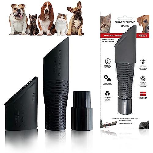 Fur-EEL Pet Hair Removal Tool for Car & Home | Universal Vacuum Attachment for Dog & Cat Hair | Fits 1-1/4" or 1-3/8" Hoses | Lint Remover with Soft Rubber Bristles | Easy to Clean & Reuse - color: Pro V.1.0