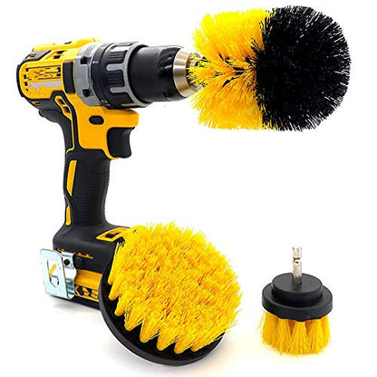 [3 Pack] Auto Detailing Drill Brush Set, Wheel Cleaner Brush, Car Cleaner Wash Brush Supplies Kit Fit Tire, Car Mats, Floor Mat, Bathroom and Auto Power Scrubber Brush Cleaning Sets