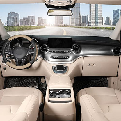 SEG Direct Car Steering Wheel Cover Universal Standard Size 14.5-15 inch, Black and Beige Microfiber Leather - color: Black and Beige, size: Standard size[14 1/2''-15'']