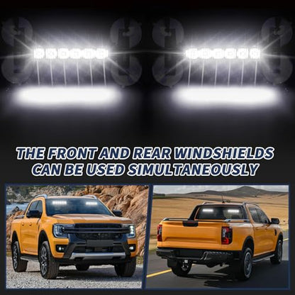 4X 6.1 inch Emergency Strobe Lights White 24 LED Hazard Warning Flashing Safety Dash Front/Rear/Side Windshield Deck Split Lights for Construction Vehicles Tow/Plow Work Trucks - color: White