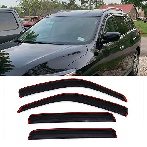 Original Side Rain Guards, 4pcs in-Channel Nice Wind Deflector Set, Window Visors Compatible with 2013-2019 Nissan Pathfinder 194479 - size: 2013-2019 Pathfinder(In-Channel)