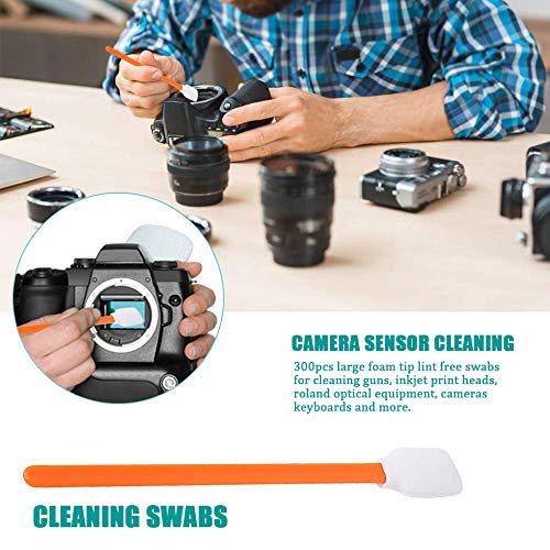 Wellgler's 5.11" Foam Cleaning swabs, for Electronics, Cameras, Optical Lenses or Inkjet Printers, Print Heads Cleaning（50pcs） - color: orange 50