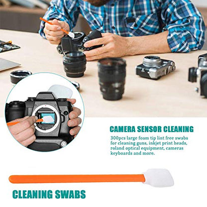 Wellgler's 5.11" Foam Cleaning swabs, for Electronics, Cameras, Optical Lenses or Inkjet Printers, Print Heads Cleaning（50pcs） - color: orange 50