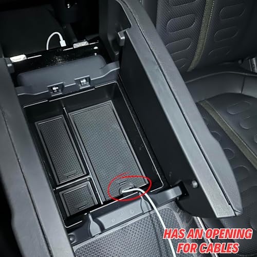 Lower Center Console Organizer Tray with Cup Holder/Armrest Organizer Storage Box Compatible with 2026 2025 2024 2023 2022 Rivian R1s R1t Interior Insert Accessories, Black - 2 Pack - style: Center Console Organizer