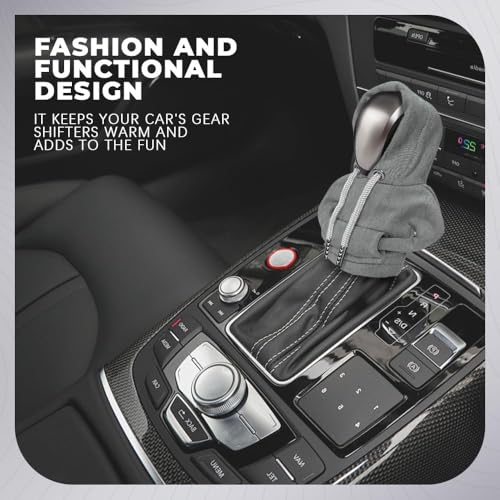 Gear Shift Hoodie, Gear Shift Cover, Fashionable Hoodie Automotive Gear Shift Knob Protector, Car Accessories Mini Sweater Gear Shift Knob Cover for Car Gear Shift Levers (Gray-2PCS) - color: Gray-2PCS