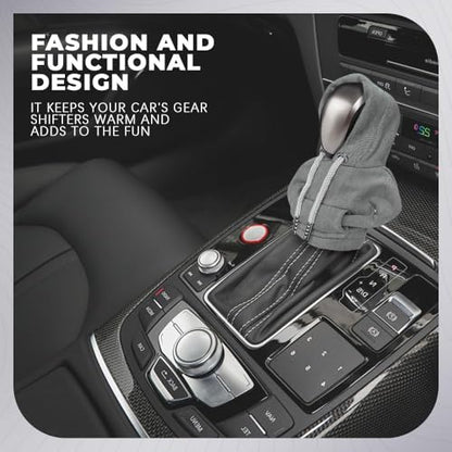 Gear Shift Hoodie, Gear Shift Cover, Fashionable Hoodie Automotive Gear Shift Knob Protector, Car Accessories Mini Sweater Gear Shift Knob Cover for Car Gear Shift Levers (Gray-2PCS) - color: Gray-2PCS
