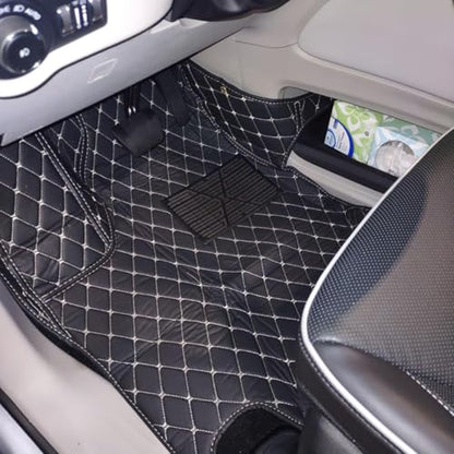 Custom Personalized Floor Mats for Cars, Luxury Full Coverage All Weather Mats, Anti-Slip Set, Customize for 99% of Sedan, Trucks SUV (Beige Stripe) - color: Beige Stripe