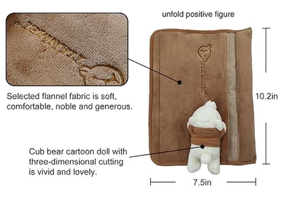 Tianmei 2Pcs Bear Doll Styling Faux Suede Car Seat Belt Strap Cover Shoulder Strap Pad (Brown Color) - color: Bear Brown - 2PCS