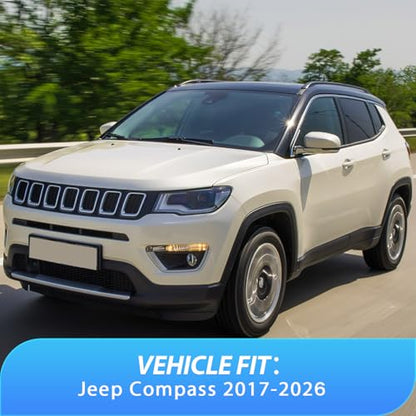Nilight Vent Window Visors for Jeep Compass 2017-2024 2025 2026, Inside Mount Rain Guards, Low Profile Wind Deflectors for Rain & Fresh Air Ventilation, Smoke Tinted, 4PCS - size: Compass 2017-2026