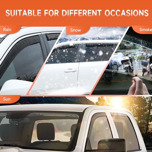 in-Channel Rain Guards Compatible with 2009-2018 Dodge RAM 1500 Crew Cab, Durable Side Windows Rain Guard, 2016 Ram 1500 Wind Deflectors Black 4PCS - size: 2009-2018 RAM 1500 Crew Cab (In-Channel)
