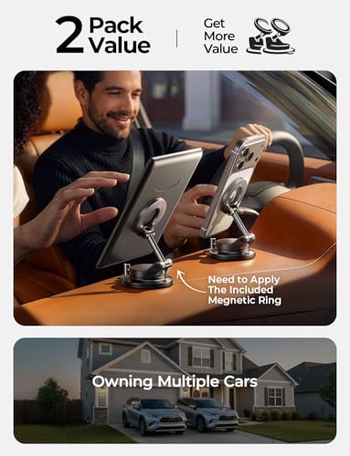 LISEN for Magsafe Car Mount, Magnetic Phone Holders for Your Car, Car Phone Holder Magnetic, Car Accessories for Women Men Ford Jeep Truck BMW, Gifts for iPhone 17 Pro Max 16 15 14 13 12, 2Pack