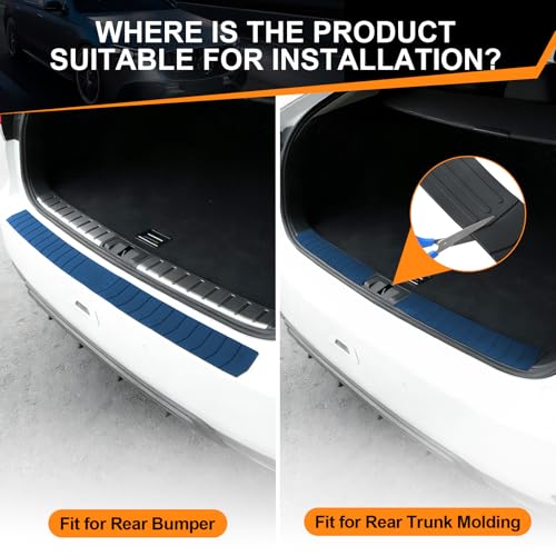 SINGARO Car Rear Bumper Protector, 41.5inch x3.6inch Car/SUV/Trunk Universal Rubber Anti-Scratch Trunk Exterior Accessories - size: 41.5"x3.6"