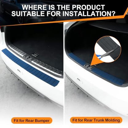 SINGARO Car Rear Bumper Protector, 41.5inch x3.6inch Car/SUV/Trunk Universal Rubber Anti-Scratch Trunk Exterior Accessories - size: 41.5"x3.6"
