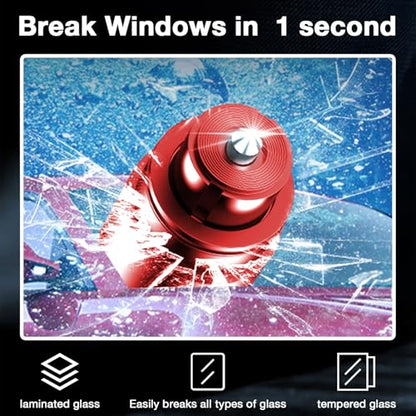 MOTORBUDDY Car Window Breaker Tool, 2-in-1 Window Breaker Seatbelt Cutter, Emergency Glass Breaker and Auto Escape Tool，Car Accessories - color: Black and Red