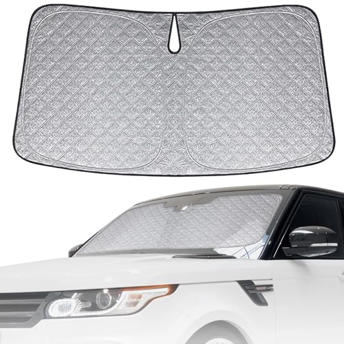 6 Layers Custom Fit Windshield Sun Shade for 2013-2022 Range Rover Sport L494, Foldable Car Sunshade with Storage Bag, Heat Reflective & UV Protection - size: 2013-2022 Range Rover Sport L494