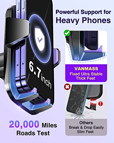 VANMASS【85+LBS Strongest Suction & Military-Grade Ultimate Car Phone Mount【Patent & Safety Certs】 Cell Holder Truck for Dash Windshield Vent for iPhone 17 Pro Max Automobile Accessory Kits,Purple - color: Purple