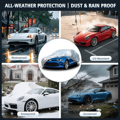 Car Cover Waterproof All Weather for Chevrolet Camaro 2010-2025,All-Around Fastening and 4 Upgrades, 30s Quick-Install for Car Cover - size: 3（for Camaro）