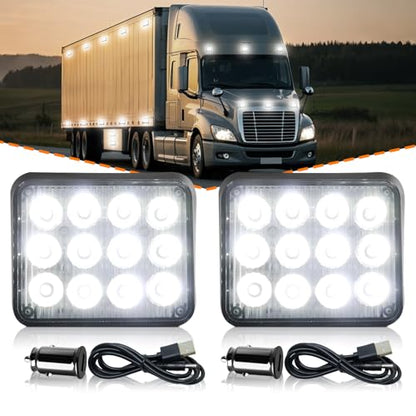 2PCS Battery Operated Led Strobe Light, Magnetic Wireless LED Rechargeable Strobe Light for Trucks Car Surface Mount Beacon Warning Emergency Flashing Light for Vehicles Trucks Tow (White) - color: White