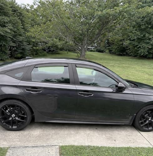 2022-2026 in-Channel Rain Guards for Honda Civic Hatchback Side Window Visor Deflectors HB LX EX-L Sport Touring Hybrid Tinted Vent Shades Protectors 2023 2024 2025 - size: For Honda Civic Hatchback 2022-2026 (In-Channel)