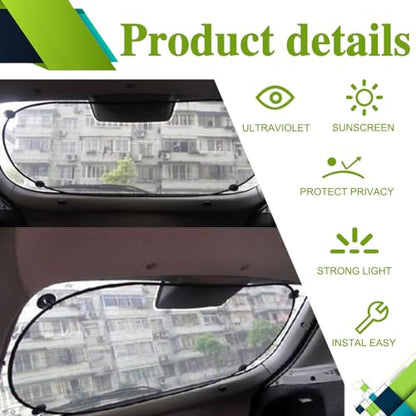 Car Rear Window Sunshade, 20"×40" Rear Window Sun Shade Blocker with Suction Cups, Mesh Sunlight Shield Provide Glare Shield and UV Rays Protection for Baby, Universal Car Accessories for Most Models - color: black