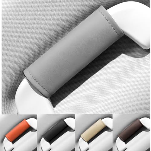 Cars Grab Handle Cover,Door HandleCovers for Car Inside Door HandleProtector Car Grab HandleCover, Leather Anti-Scratch Cover for Auto Inner Front Rear Doors Pull Handle,Soft Cars Grip Gloves - color: Gray, size: 2 PCS