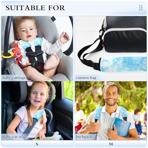 Bolaz Blue Bubble Soft Seat Belt Cover Pad Seatbelt for Baby Kids Cushion Shoulder Strap Pads Flannel 2Pcs - color: Blue Bubble, size: Small