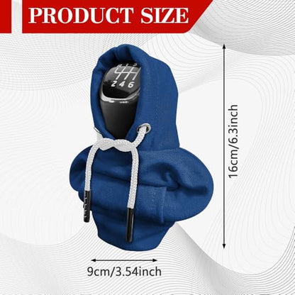 Gear Shift Hoodie, Shifter Hoodie, Funny Car Gear Shift Protector Cover, Automotive Interior Cute Gadgets Fashionable Mini Sweater Shifter Stick Knob Cover Universal for Most Vehicles (Blue) - color: Blue