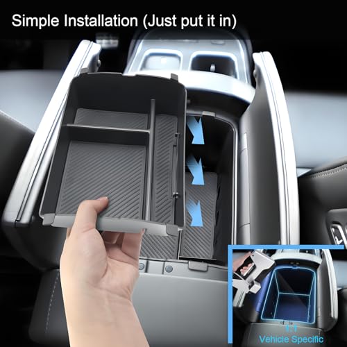 Double Layer-2026 Palisade Center Console Organizer for Hyundai Palisade (Calligraphy) (Only fit 7-Seater with Dual-Opening Center Console), Durable ABS Plastic Tray 2026 Palisade Accessories - color: Black (2pcs)