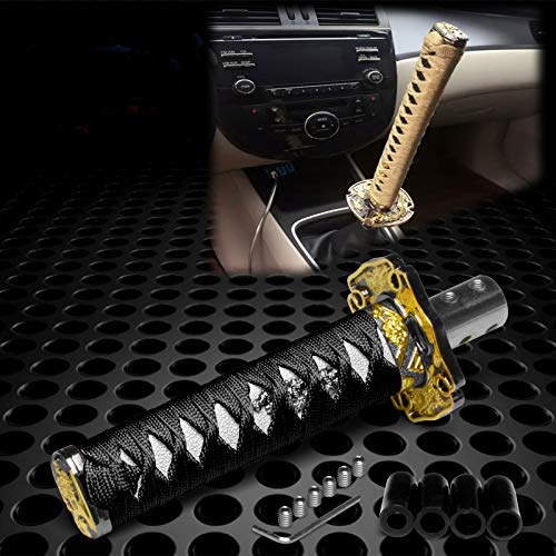 JDMBESTBOY Samurai Sword Black White Shift Knob Shifter Alloy Katana Adapter Universal 15cm - color: Black White, size: 15cm