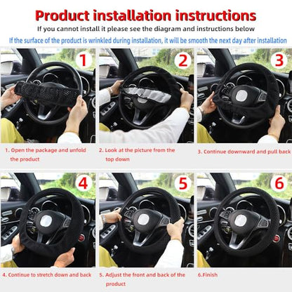Hiflyer Car Steering Wheel Cover Women & Men, Universal 14.5-15 Inch Steering Wheel Covers, Soft Microfiber Car Wheel Cover Car Stuff Car Accessories Interior (Pink) - color: Pink
