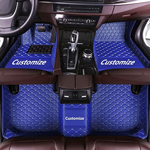 Custom Fit Car Floor Mats - Full Coverage Automotive Leather Floor Liners for Most Vehicles by MingyunSM (Blue) - color: blue