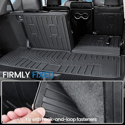 Floor Mats Cargo Mat for Honda Pilot 2026 2025 2024 2023, All Weather TPE Cargo Liner Trunk Mat with Backrest Mat Door Sill Protectors Car Accessories for Pilot (Floor Mats Set) - style: Floor Mats Set
