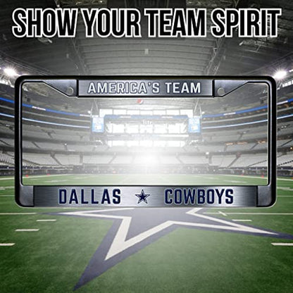 NFL Dallas Cowboys America's Team Black Chrome License Plate Frame - 2-Screw Mount - color: Cowboys