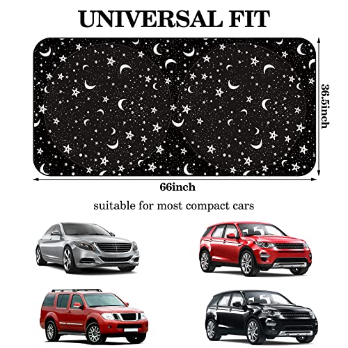 Windshield Sun Shade Foldable Car Front Window Covers for Car Accessories Sun Heat UV Rays Visor Protector Protection for Universal Cars SUV Truck(Night) - style: Night
