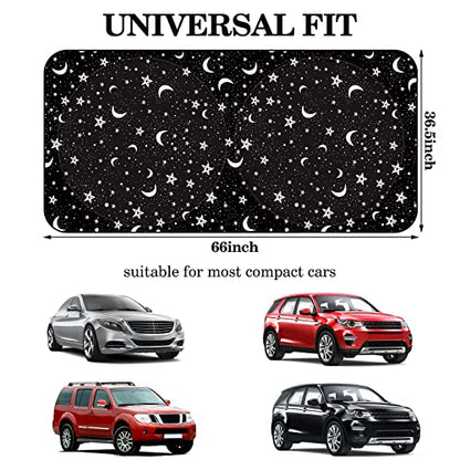 Windshield Sun Shade Foldable Car Front Window Covers for Car Accessories Sun Heat UV Rays Visor Protector Protection for Universal Cars SUV Truck(Night) - style: Night