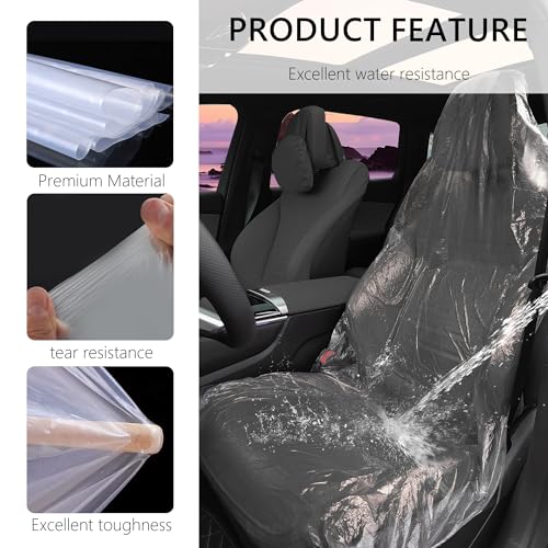 50PCS Disposable Car Seat Covers Provide Temporary Protection,Plastic Seat Covers for Cars Keep Car Interior Tidy,Universal Car Accessories & Car Seat Protector for Most Cars