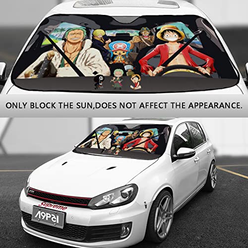 Anime Foldable Car Windshield Sun Shades Universal Fit 51.2" X 27.5"Keep Your Vehicle Cool, Uv Sun and Heat Reflector Car Truck SUV-S - color: Anime 3